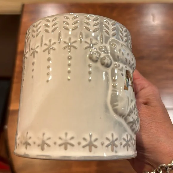 NWOT! Anthropologie A Initial Stocking Mug Winter Holiday Christmas Snowflake - Picture 11 of 11